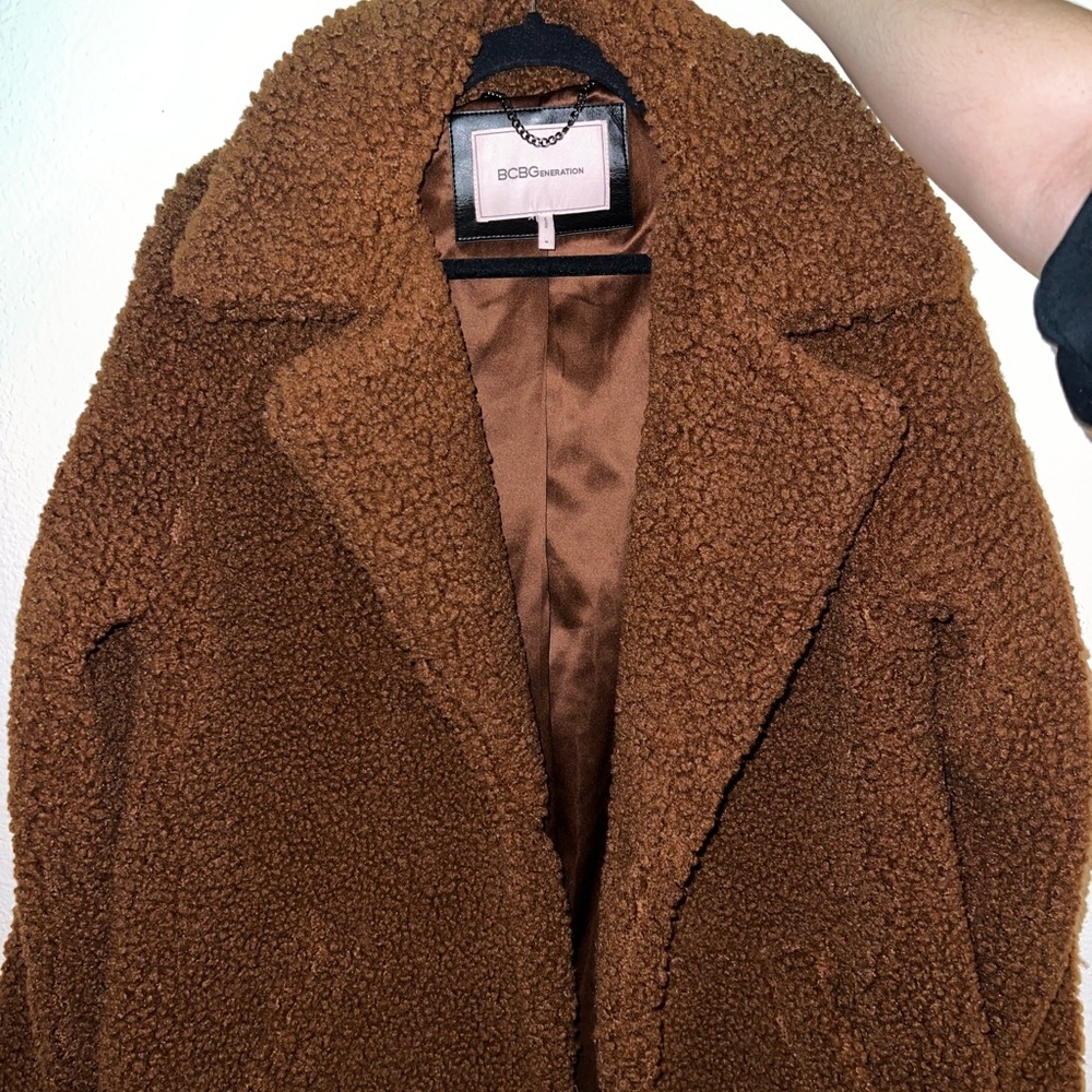 Women’s BCBGeneration teddy bear coat in color “pecan”